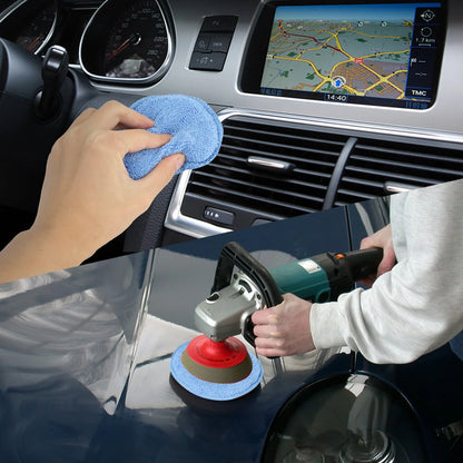 10pcs Microfiber Wax Applicator, EEEkit Ultra-Soft Microfiber Waxing Polish Car Applicator Pads, Foam Sponge Wax Applicator Pads for Cars Vehicle Glass Clean (Blue, 5" Diameter)
