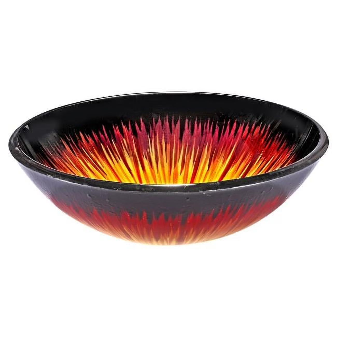 Round Tempered Glass Sink Bowl - Orange & Red