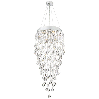 Vienna Full Spectrum Aida Chrome Chandelier Lighting 18" Wide Modern Pouring Crystal Glass Globes 7-Light Fixture for Dining Room House Kitchen Island