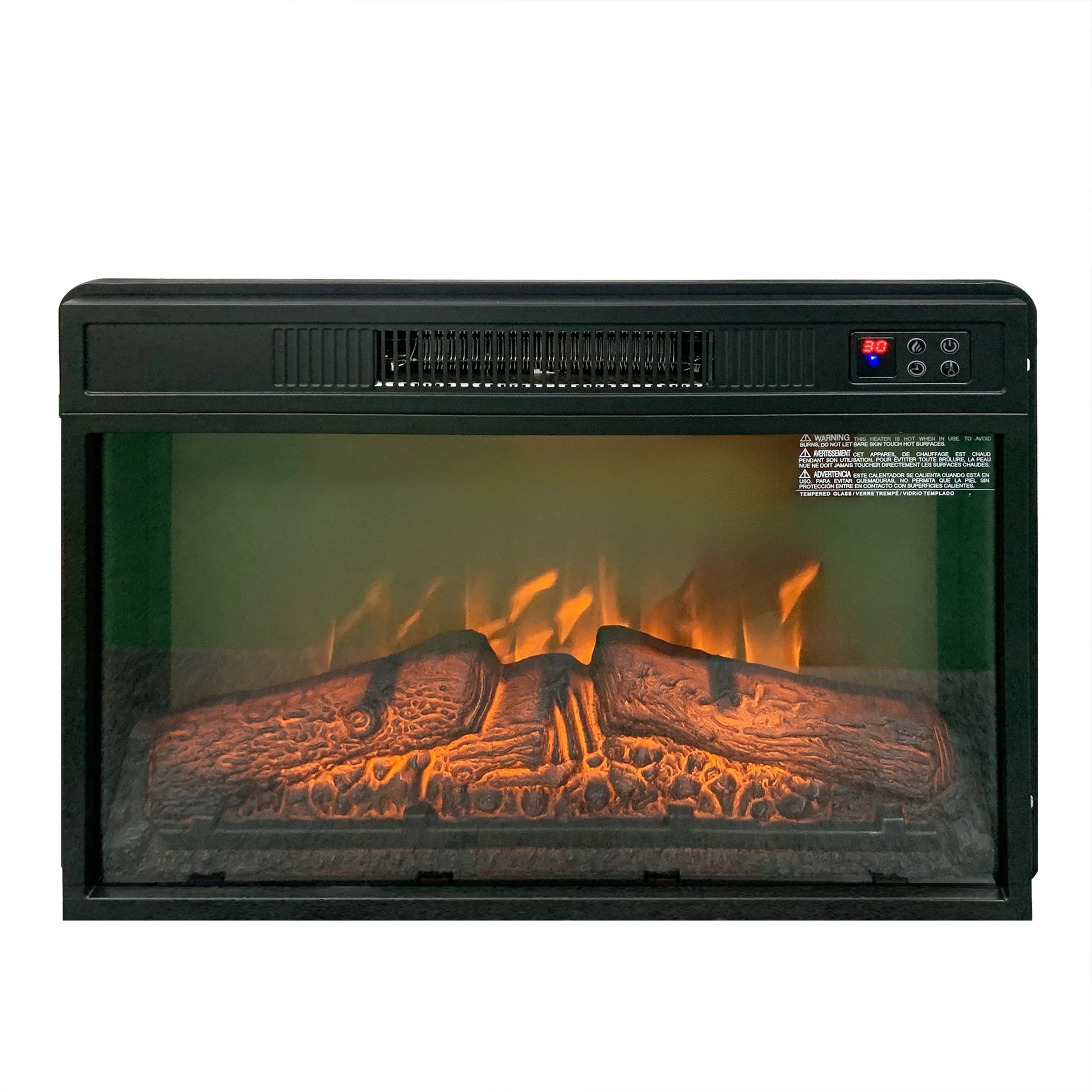 Electric Fireplace TV Stand for 65" TV, Farmhouse TV Stand for Living Room with Adjustable Shelves and Glass Doors, Media Console with Wireless Remote Control Virtual Flame Fireplace, Gray