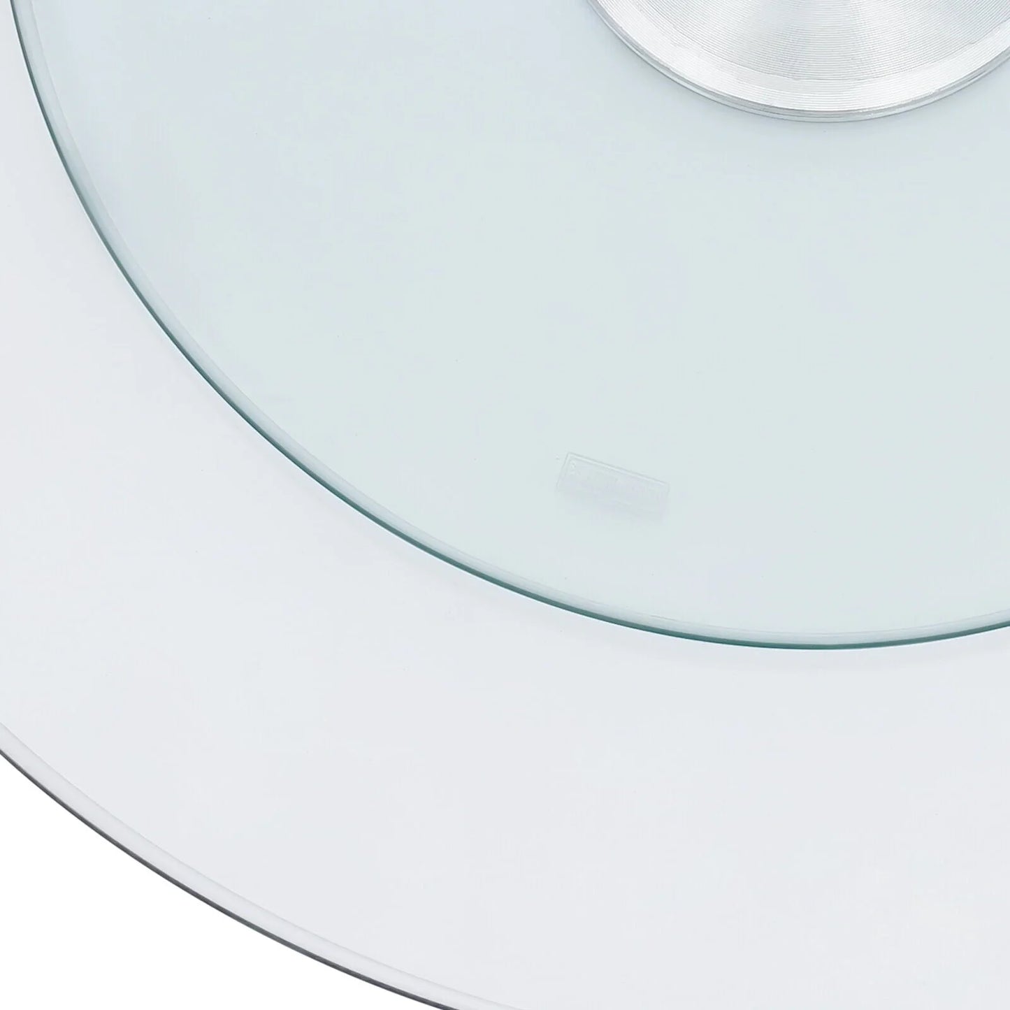 60cm/23.62inch Round Glass Top Dining Table 60-80cm Beveled Polished Edge Turntable for Banquet