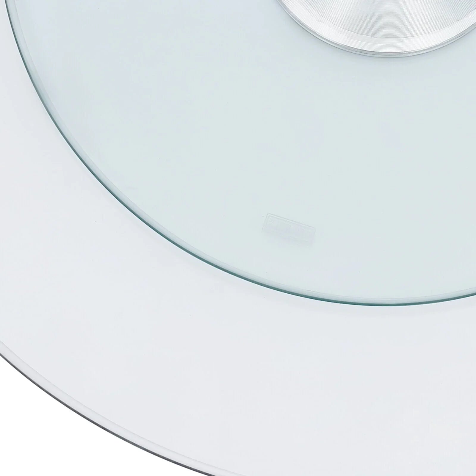 60cm/23.62inch Round Glass Top Dining Table 60-80cm Beveled Polished Edge Turntable for Banquet