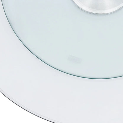 60cm/23.62inch Round Glass Top Dining Table 60-80cm Beveled Polished Edge Turntable for Banquet