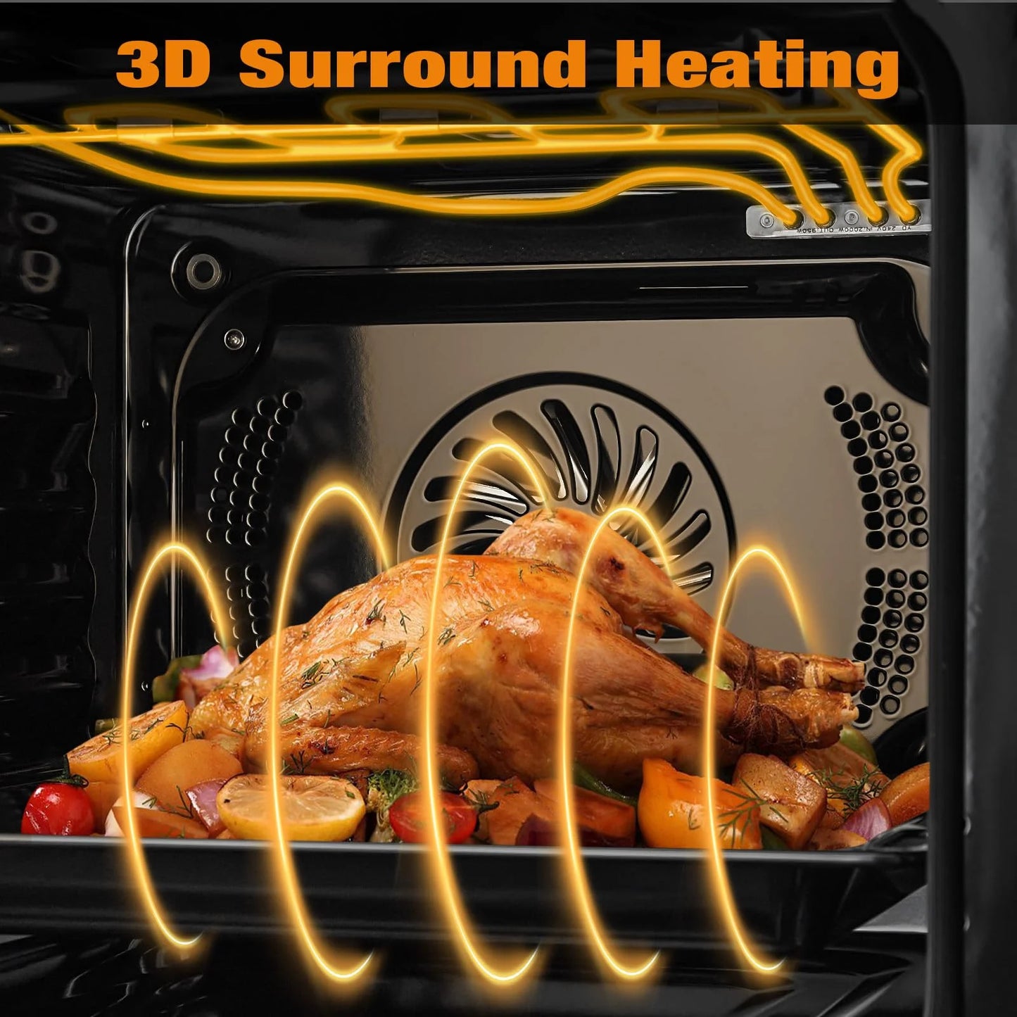 Litake 24" Electric Single Wall Oven, 2.5Cu.ft with 8 Baking Modes, 70L Electric Convection Oven,with Air Frying Function, 3000w, 3D Surround Heating with Double-Layered Glass Door,Timer,Touch Control