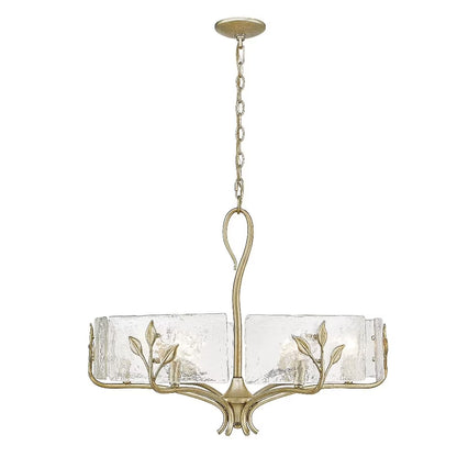 Calla 6-Light Chandelier in Natural Black with Hammered Water Glass