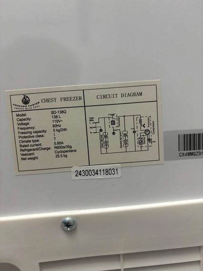 Glass Top Chest Freezer (24x19x30)
