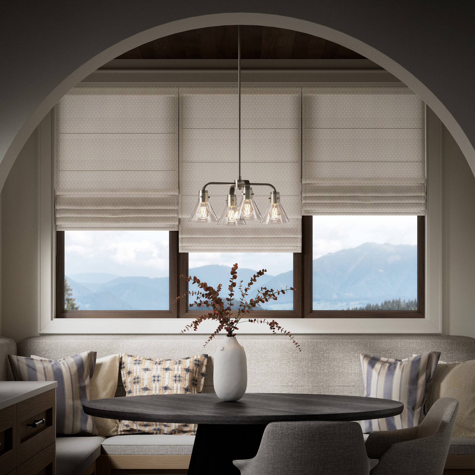 Kohler Orime Four-Light Flared Glass Shade Chandelier