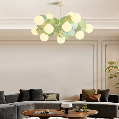 Arturesthome French Cream Style Living Room Chandelier,Magic Bean Molecular Ceiling Pendant Lamp,Modern Elegant Decorative Lamp,Glass Chandelier