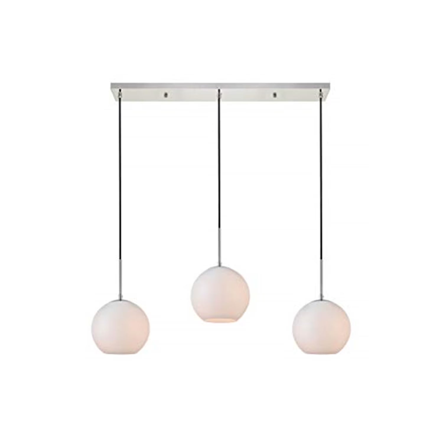 Baxter 3 Lights Brass Pendant With Frosted White Glass