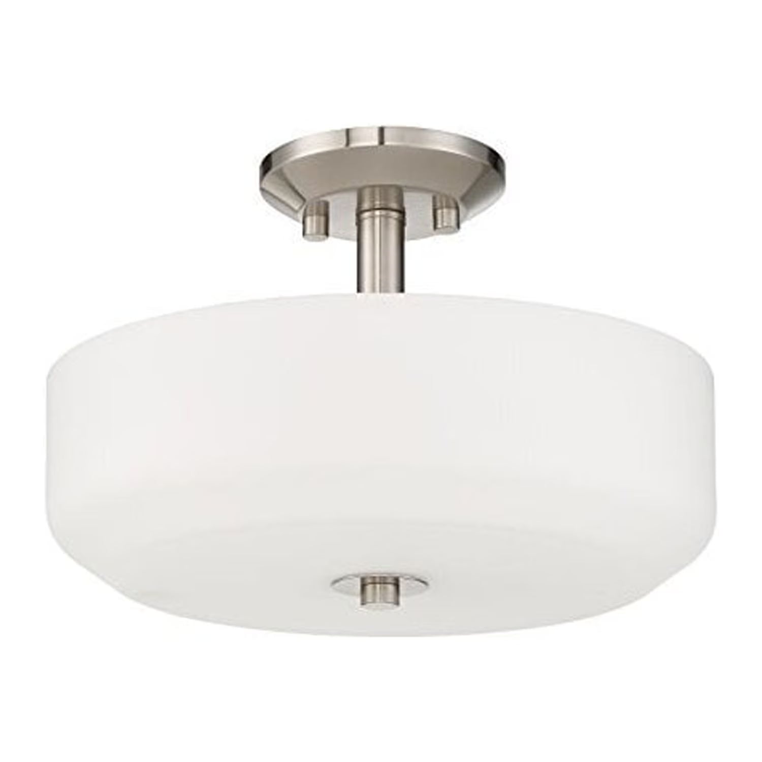 3-Light Quartz Semi-Flush with Opal Glass