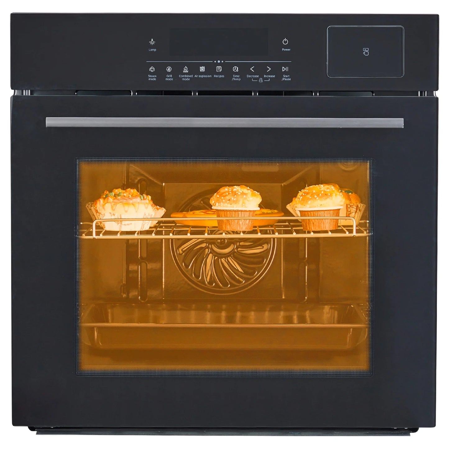 24" Electric Single Wall Oven, 2.5Cu.ft with 8 Baking Modes, 70L Electric Convection Oven, with Air Frying Function, 3000w, 3D Surround Heating with Double-Layered Glass Door, Timer, Touch Control