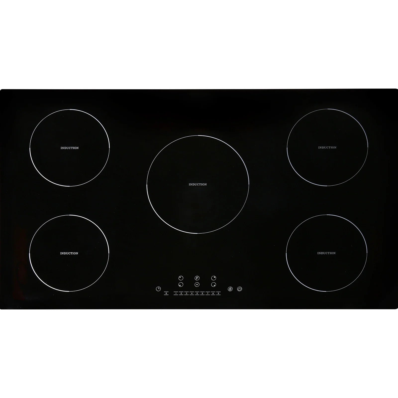 KFFKFF 5 Burners Ceramic Glass Stove Top Touch Control 36 inch Electric Cooktop