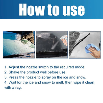 XEOVHV Deicer Spray for Car Windshield, De-Icer for Car Windshield,Fast Ice Melting and Snow Remover for Winter Car Glass 60ml/3.1oz