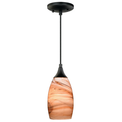 Milano Bronze Mini Pendant Ceiling Light Blue Glass