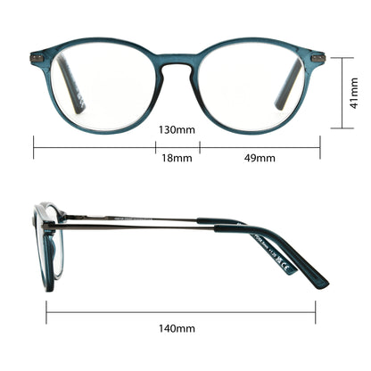 Design Optics by Foster Grant #809 Classic Plastic Round Reading Glasses, 3-pack