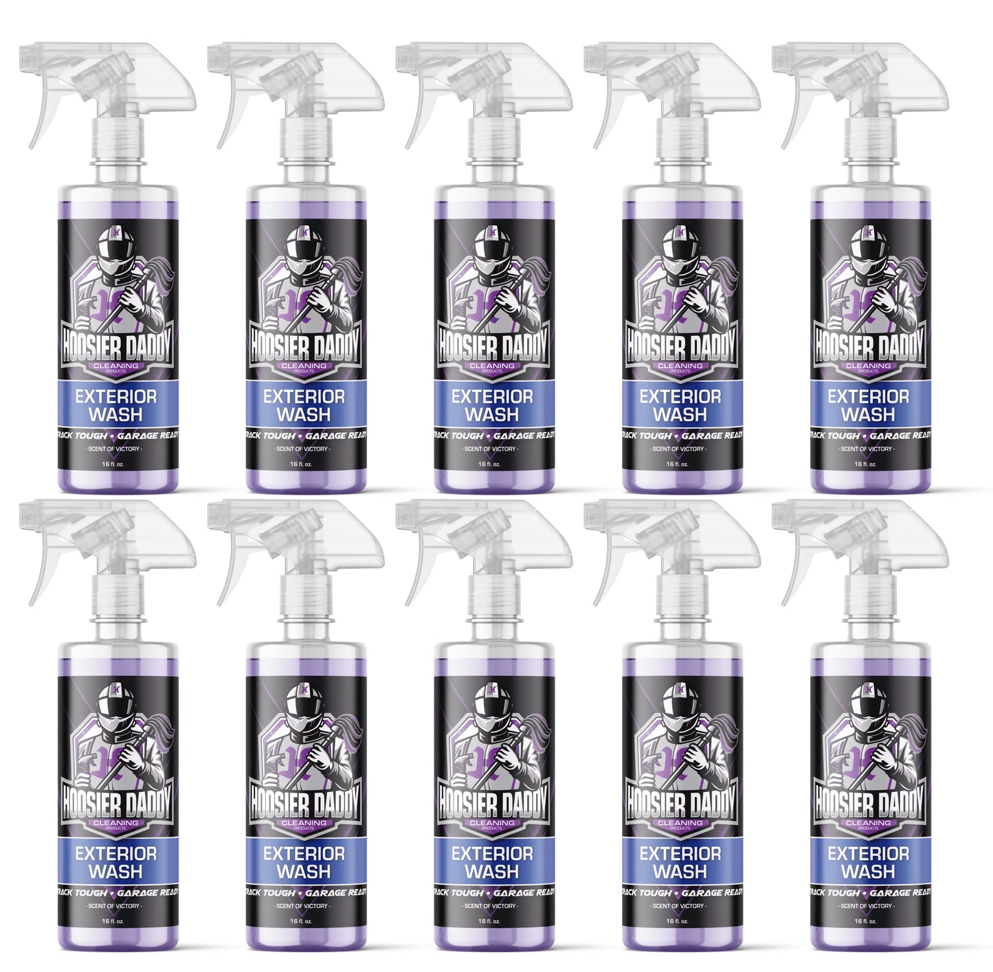 Hoosier Daddy 16oz Car Exterior Cleaner Concentrate - Removes Dirt, Bugs, & Road Grime - Safe for Paint, Glass, & Chrome - Dilutes for Multiple Uses(10-Pack)