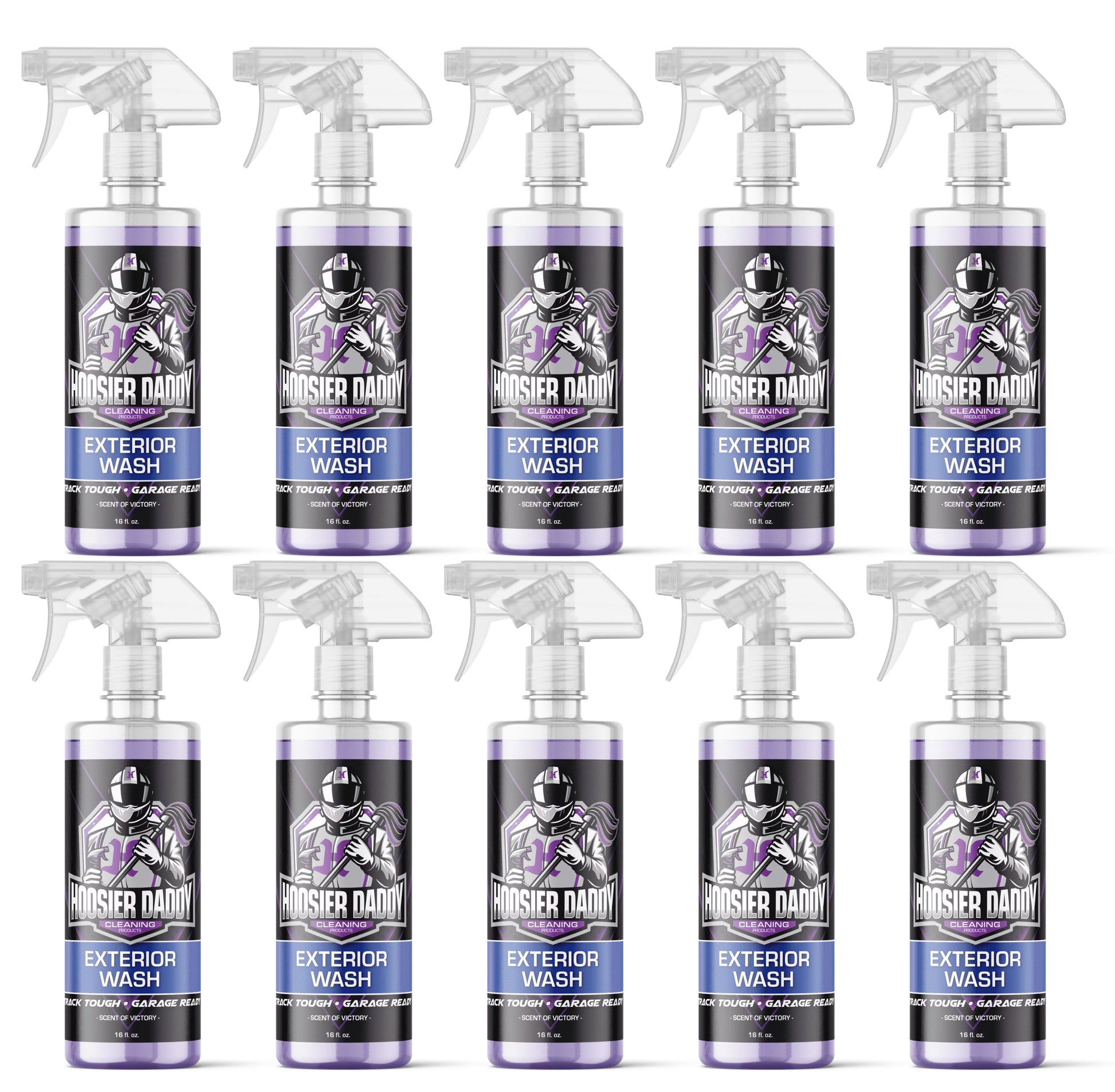 Hoosier Daddy 16oz Car Exterior Cleaner Concentrate - Removes Dirt, Bugs, & Road Grime - Safe for Paint, Glass, & Chrome - Dilutes for Multiple Uses(10-Pack)