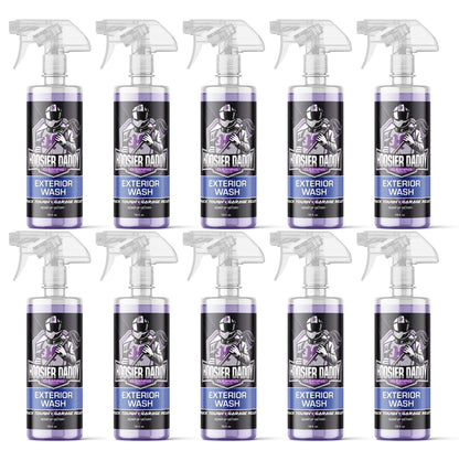 Hoosier Daddy 16oz Car Exterior Cleaner Concentrate - Removes Dirt, Bugs, & Road Grime - Safe for Paint, Glass, & Chrome - Dilutes for Multiple Uses(10-Pack)