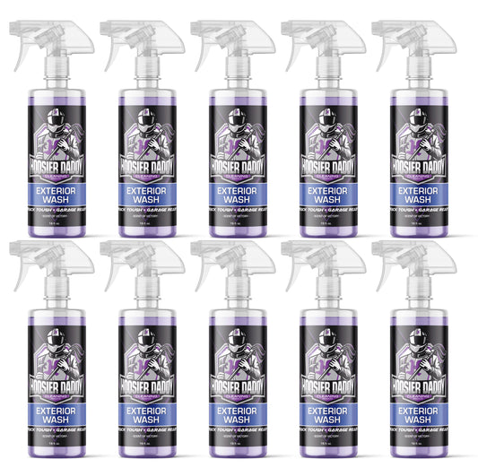 Hoosier Daddy 16oz Car Exterior Cleaner Concentrate - Removes Dirt, Bugs, & Road Grime - Safe for Paint, Glass, & Chrome - Dilutes for Multiple Uses(10-Pack)
