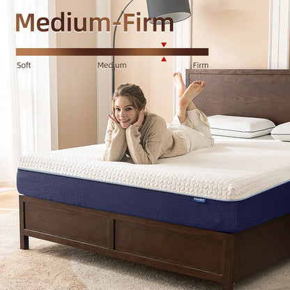 Gelsea 8" Twin Cooling Gel Memory Foam Mattress in a Box, Medium Firm, Graphite-Infused & Fiberglass-Free, CertiPUR-US Certified