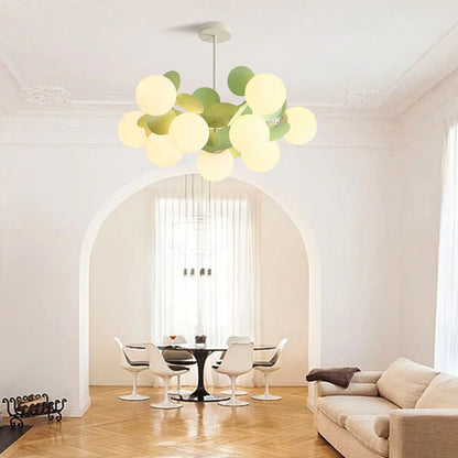 Arturesthome French Cream Style Living Room Chandelier,Magic Bean Molecular Ceiling Pendant Lamp,Modern Elegant Decorative Lamp,Glass Chandelier