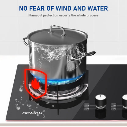 Wobythan 2 Burners Camp Stove Portable Gas Stove Tempered Glass Outdoor/Indoor Kitchen Cooktop