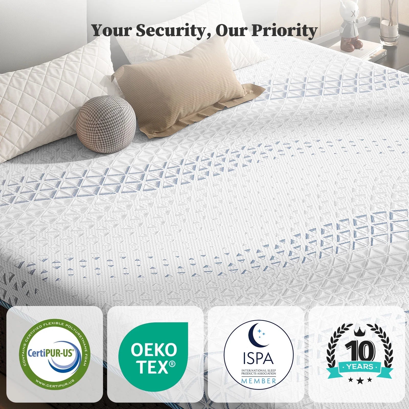 12 Inch Queen Green Tea Memory Foam Mattress for Cool Sleep & Pressure Relief, Bed in a Box, Removable Cover No Fiberglass, CertiPUR-US Certified