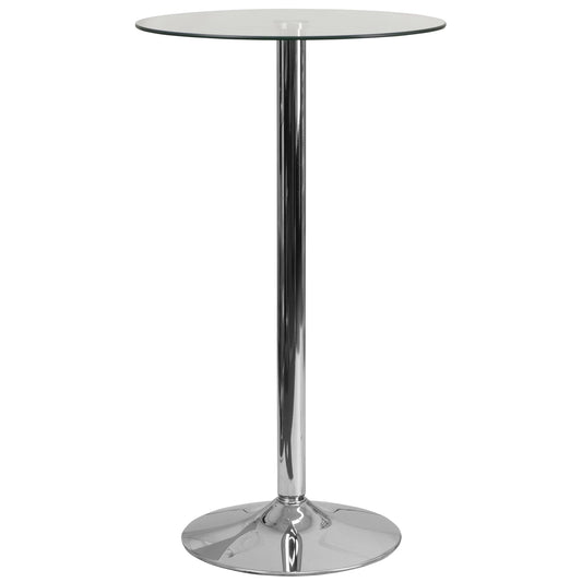 Flash Furniture 23.75'' Round Glass Table with 41.75''H Chrome Base