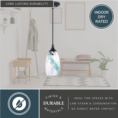 Milano Bronze Mini Pendant Ceiling Light Blue Glass