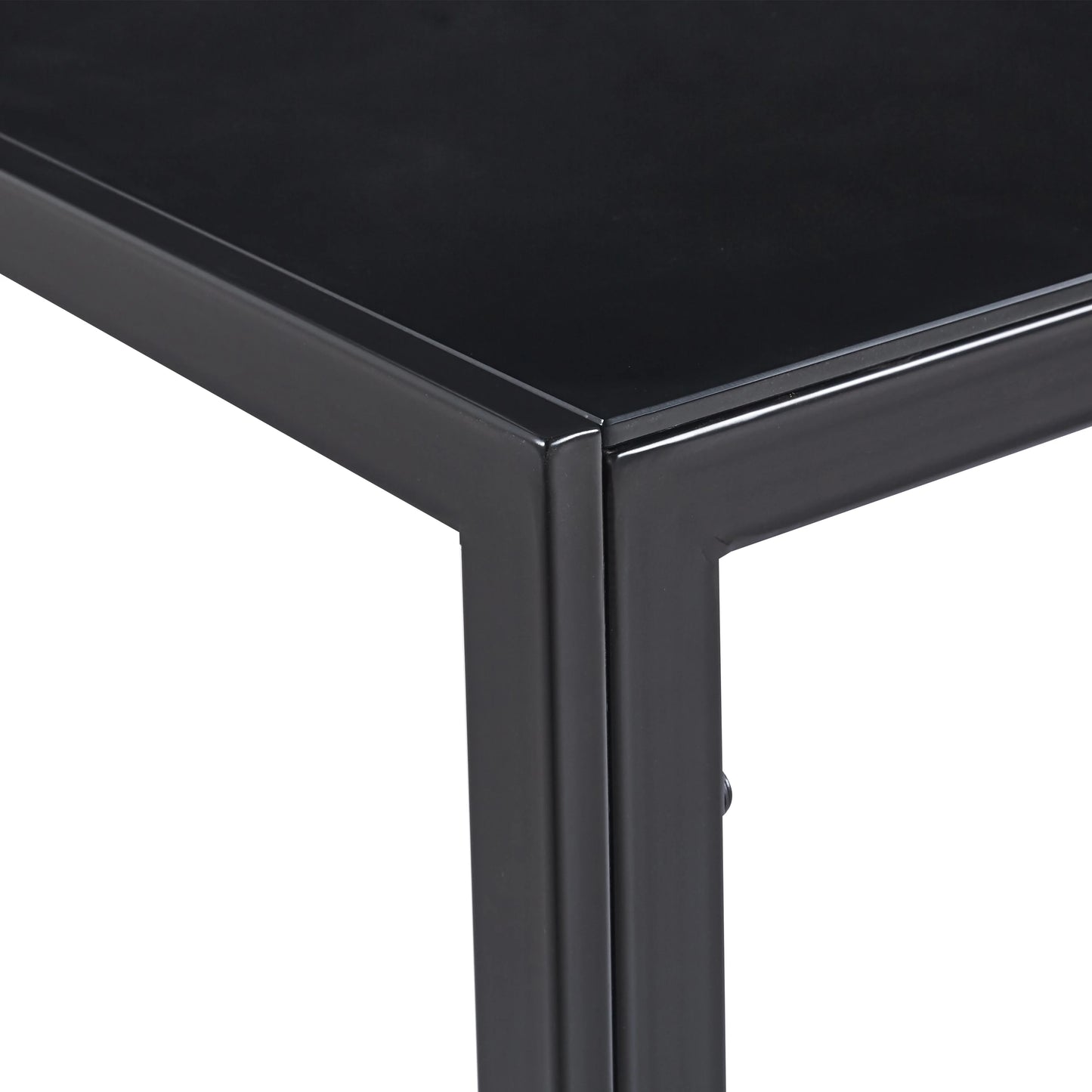 Anchorhome 51" Rectangular Glass Dining Table, Modern Kitchen Table with Metal Steel Frame, Compact Space-Saving Dining Room Furniture (Table Only)