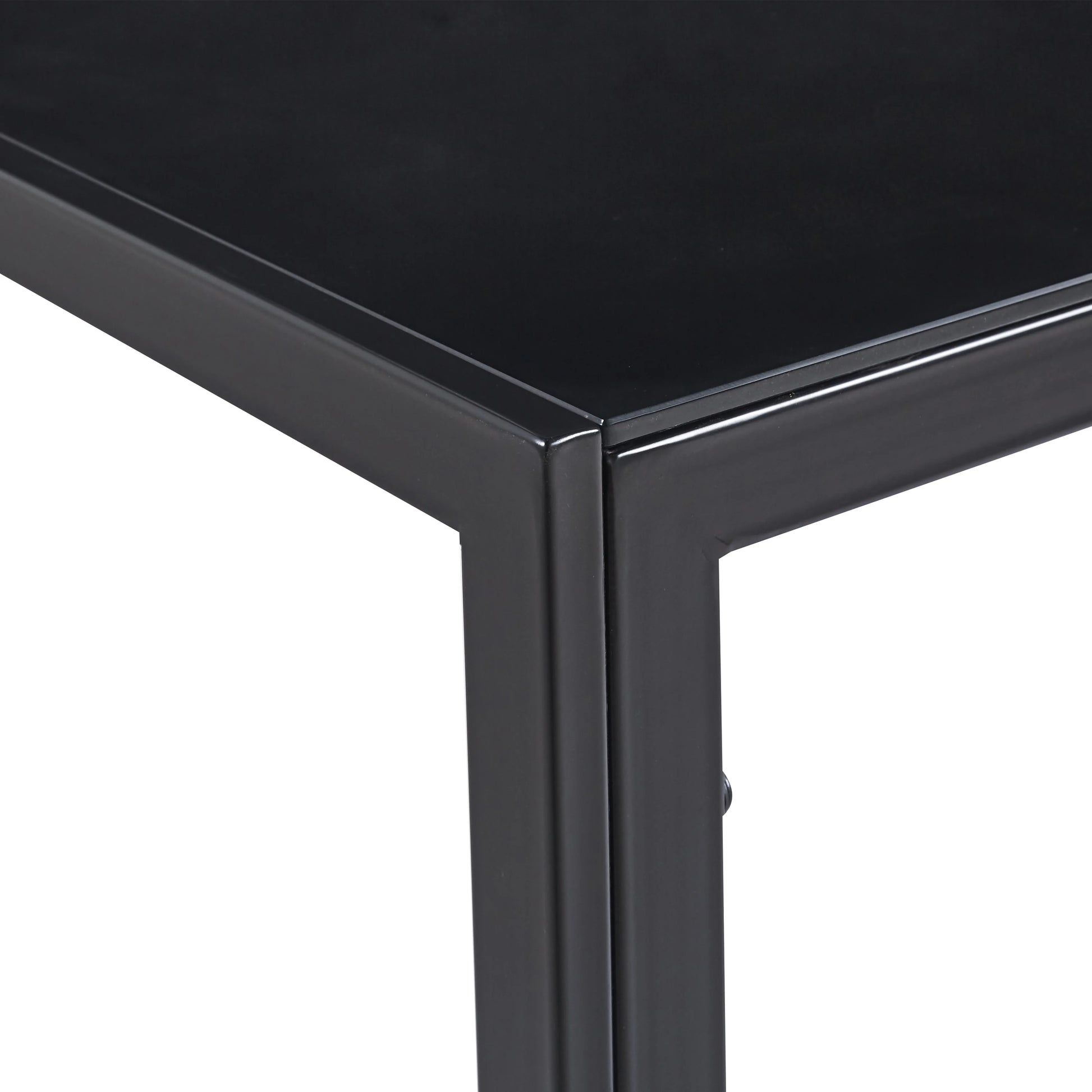 Anchorhome 51" Rectangular Glass Dining Table, Modern Kitchen Table with Metal Steel Frame, Compact Space-Saving Dining Room Furniture (Table Only)