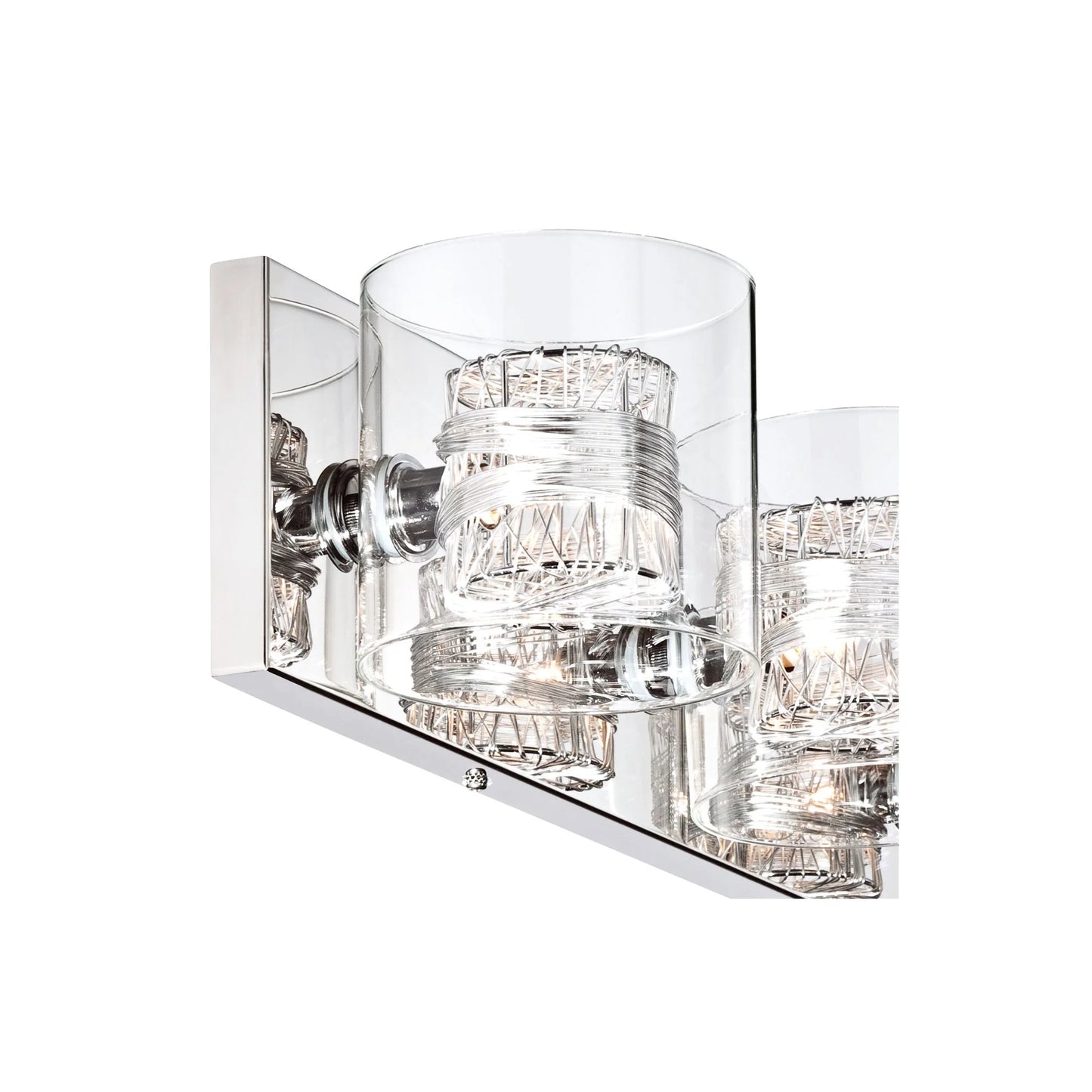 Possini Euro Design 3-Light Chrome Dimmable Vanity Light with Clear Glass Shades