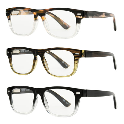 Design Optics by Foster Grant #818 Square Way Style Reading Glasses, 3-pack