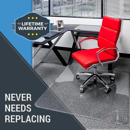 45" x 53" Glass Chair Mat with Exclusive Beveled Edge by Clearly Innovative