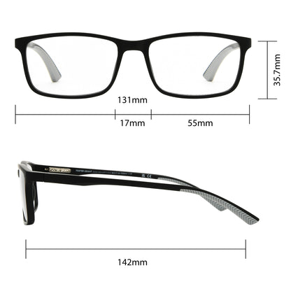 Design Optics by Foster Grant #666 Classic Plastic Rectangle Reading Glasses, 3-pack