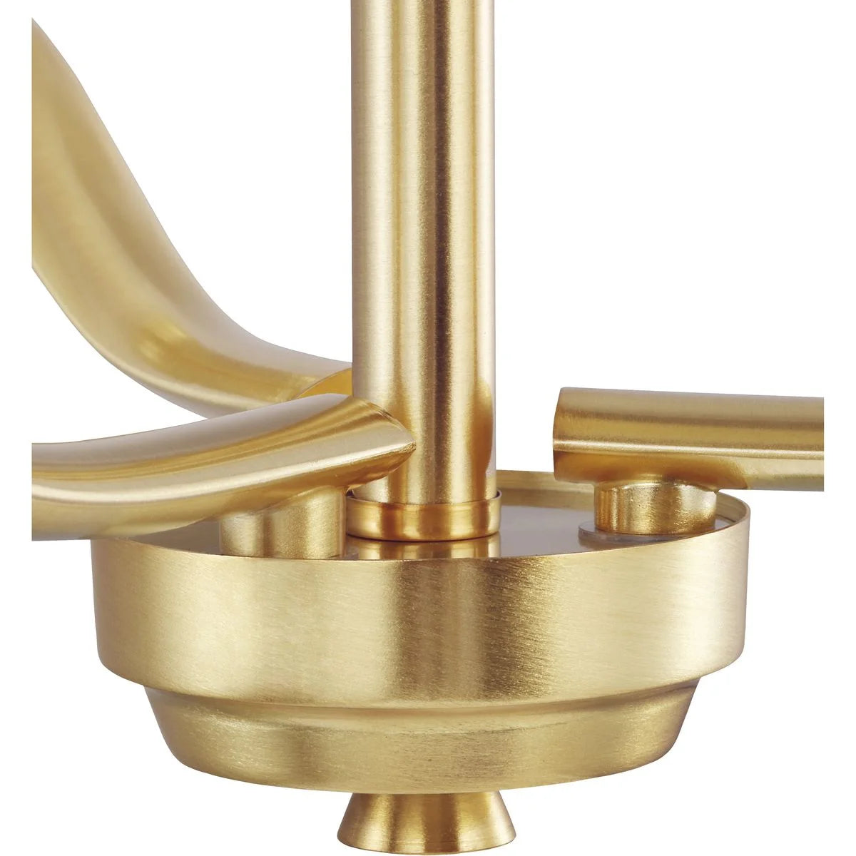 Adley Collection Three-Light Satin Brass Etched White Glass New Traditional Semi-Flush Convertible Light