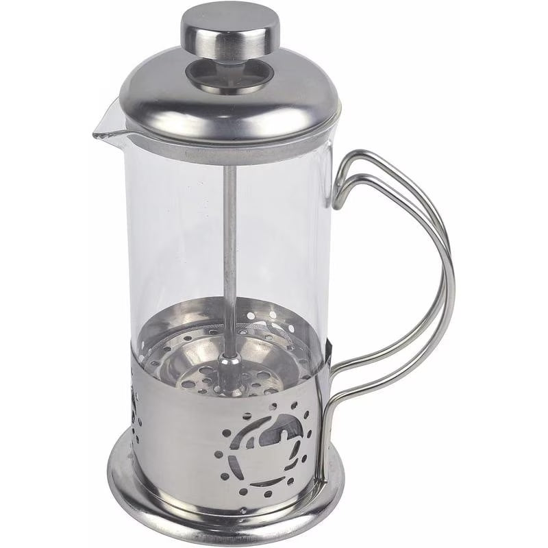 Single Serve French Press Coffee Maker - 12 oz Mini Stainless Steel & Glass Brewer for 1 Cup, Portable & Affordable Manual Coffee Press with Fine Mesh Filter for Home, Travel, or Camping