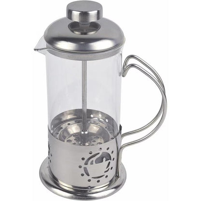 Single Serve French Press Coffee Maker - 12 oz Mini Stainless Steel & Glass Brewer for 1 Cup, Portable & Affordable Manual Coffee Press with Fine Mesh Filter for Home, Travel, or Camping