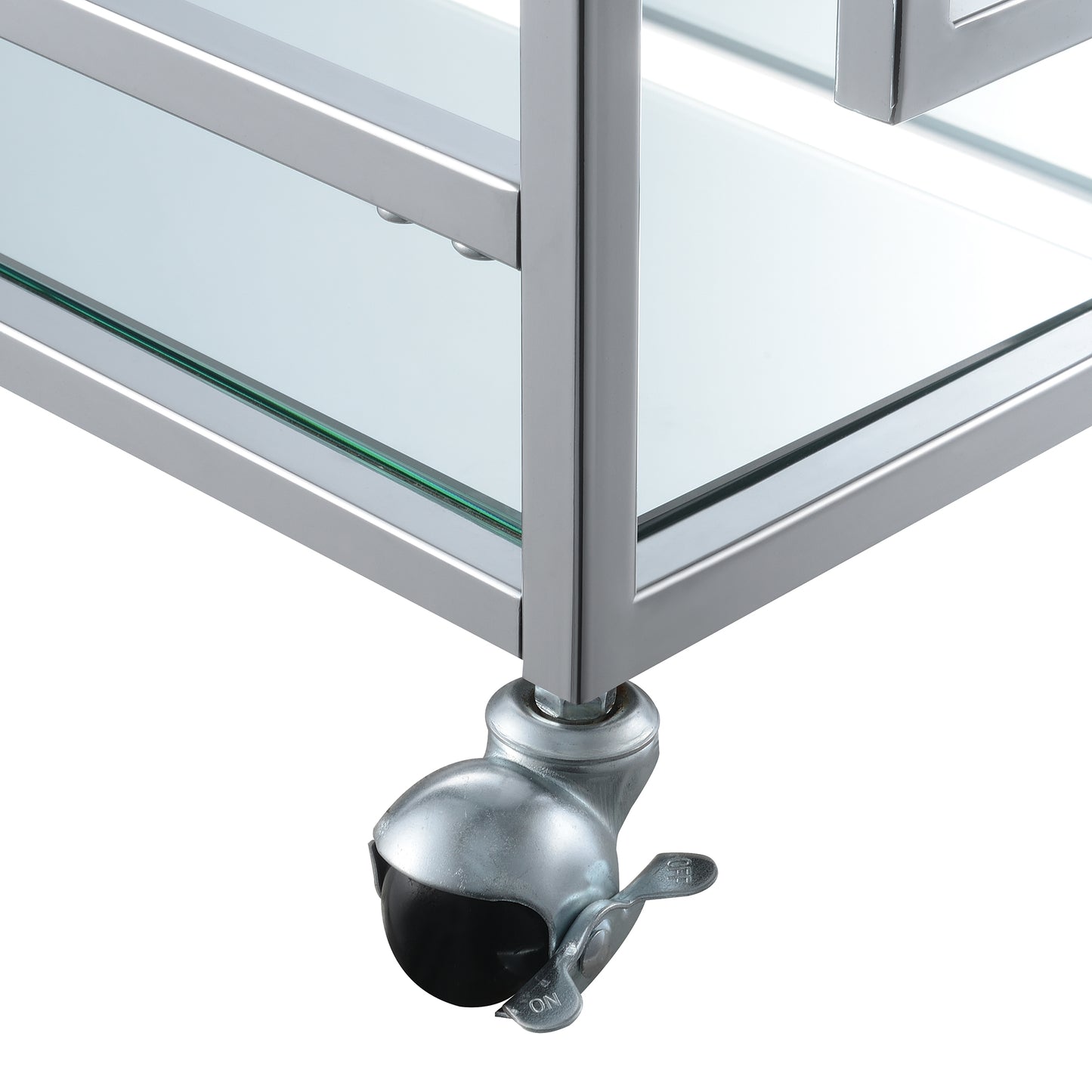 Convenience Concepts Town Square 2 Tier Bar Cart, Glass/Mirror/Chrome
