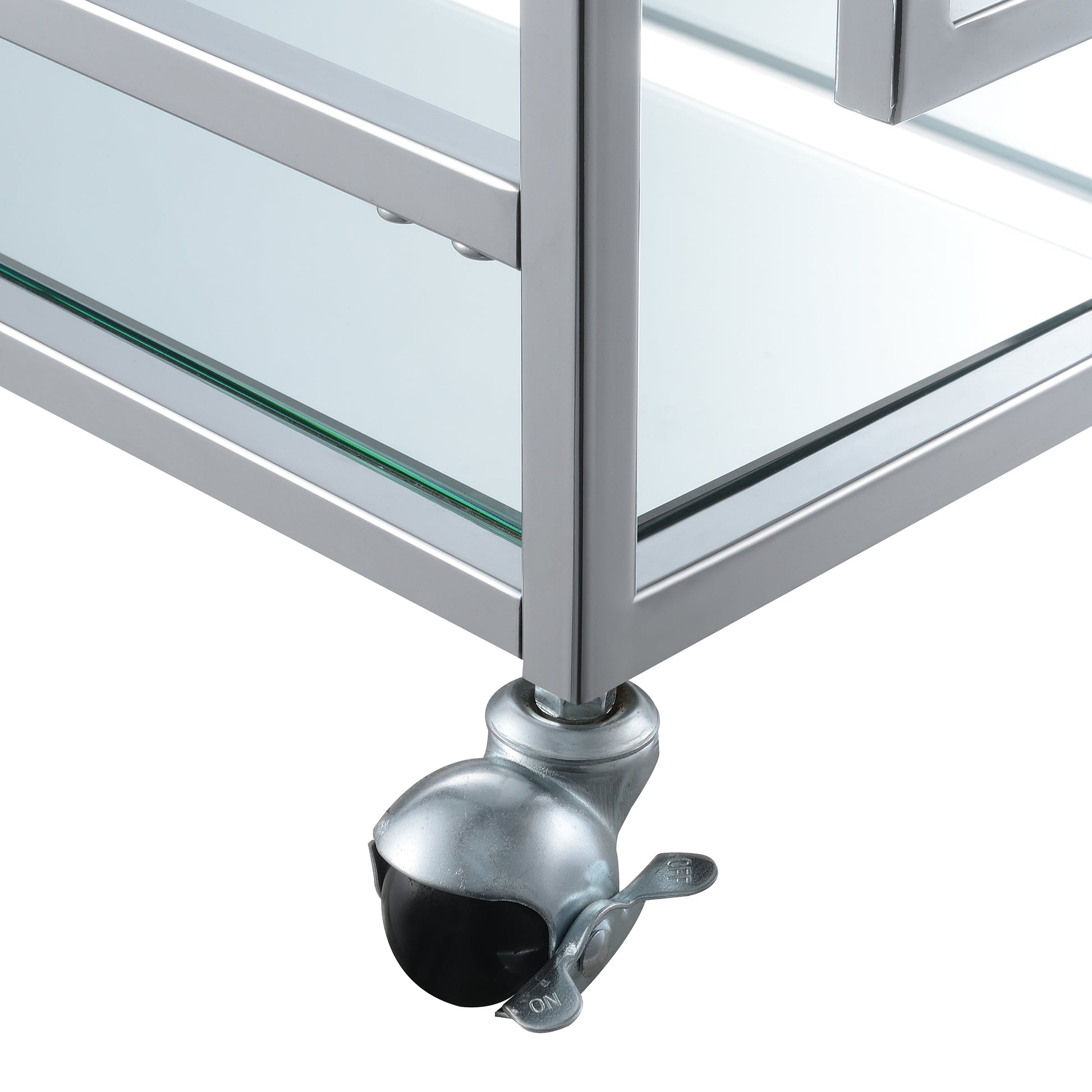 Convenience Concepts Town Square 2 Tier Bar Cart, Glass/Mirror/Chrome