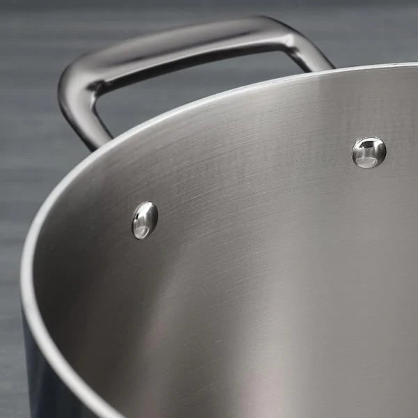 14 Piece Tri-Ply Clad Stainless Steel Cookware Set with Glass Lids
