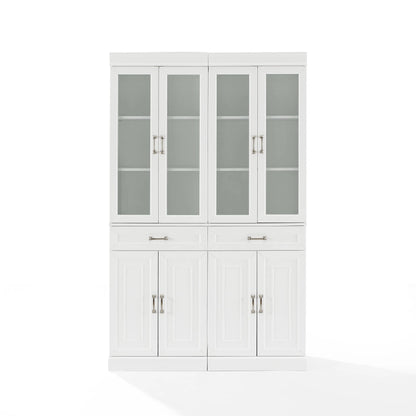 Crosley Brands Stanton 2Pc Glass Door Pantry Set White - 2 Pantries