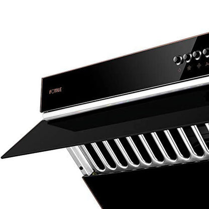 FOTILE Slant Vent Series 30" 850 CFM Under Cabinet or Wall Mount Range Hood with 2 LED lights and Push Buttons in Onyx Black Tempered Glass
