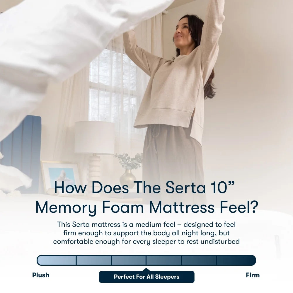 (2 pack) Serta 10" Medium Gel Memory Foam Cooling Queen Tight Top Mattress - Fiberglass Free