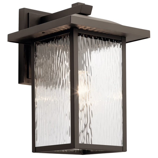 Kichler Capanna 16" 1 Light Olde Bronze Outdoor Wall Sconce with Clear Water Glass