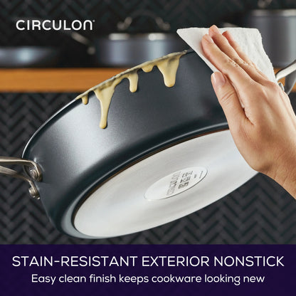 Circulon A1 Series 5-Quart Nonstick Induction Saut Pan with Tempered Glass Lid, Graphite