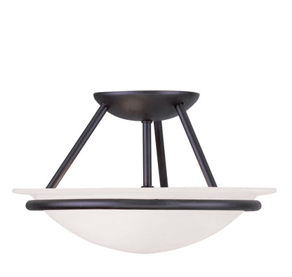 Livex Lighting Newburgh Black/White Stainless Steel/Alabaster Glass Ceiling Mount