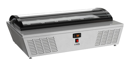 45 in. Countertop Ice Cream Display Freezer with Curved Glass Top and 6 Pans