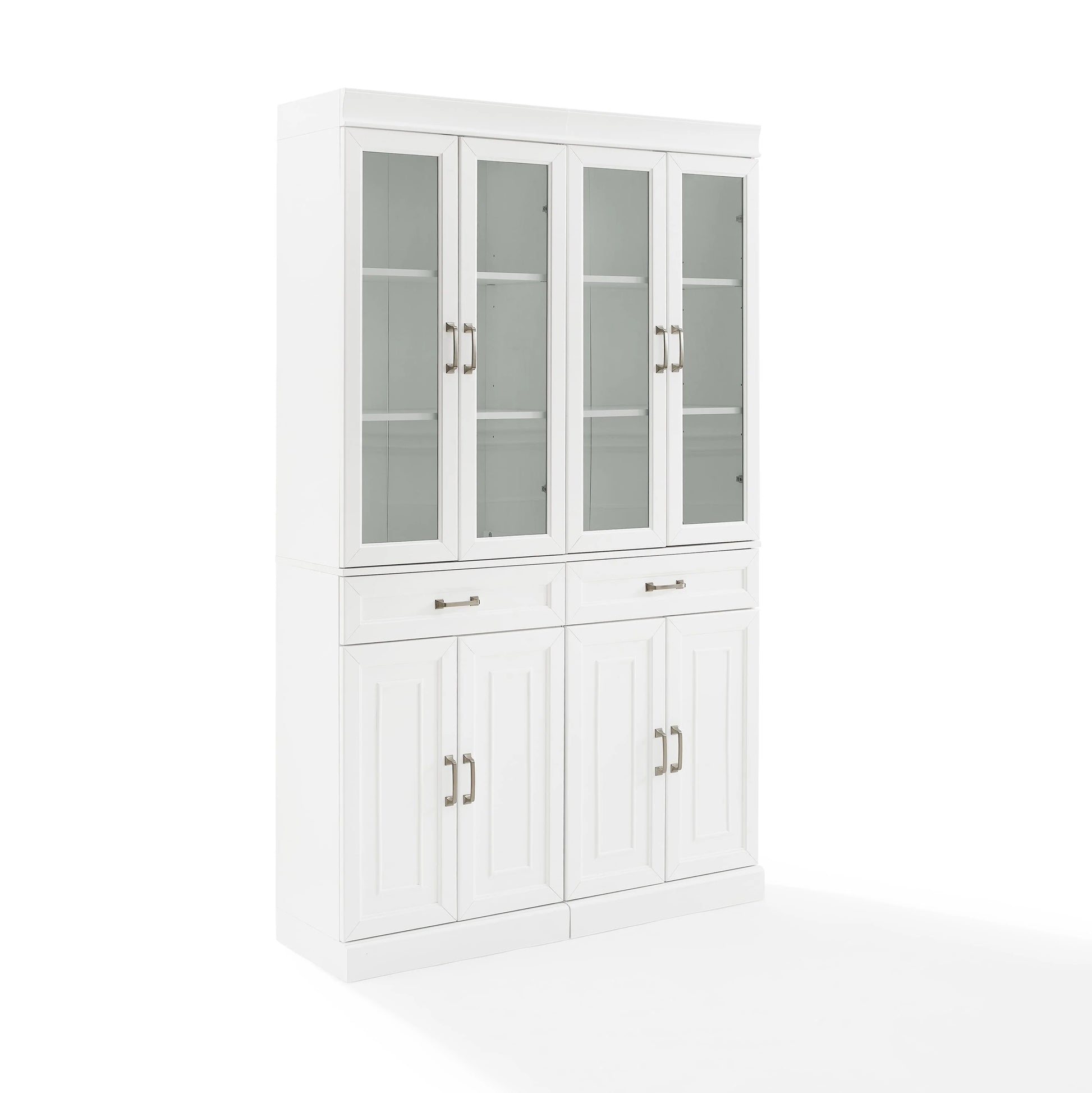 Crosley Brands Stanton 2Pc Glass Door Pantry Set White - 2 Pantries