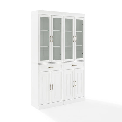 Crosley Brands Stanton 2Pc Glass Door Pantry Set White - 2 Pantries